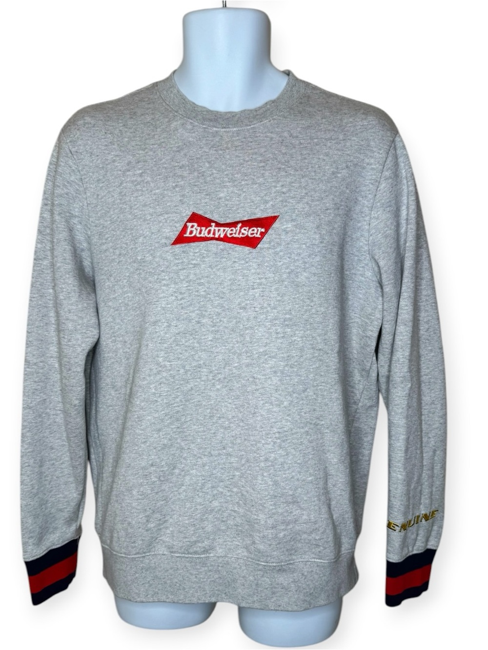 PacSun Budweiser Men’s Crew Sweatshirt S Gray Pullover Fleece